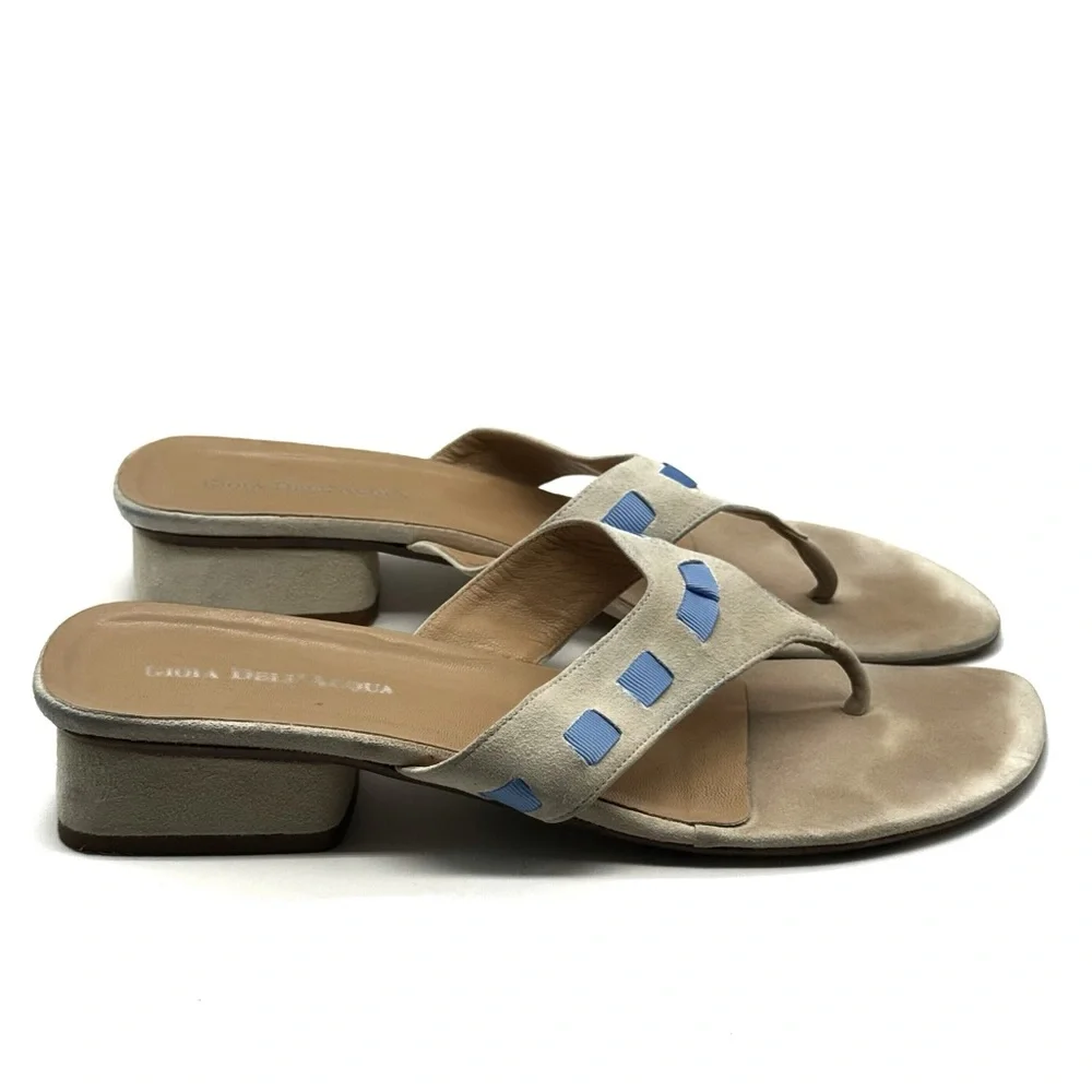 Gioia Dell'Acqua Woven Heeled Thong Sandals